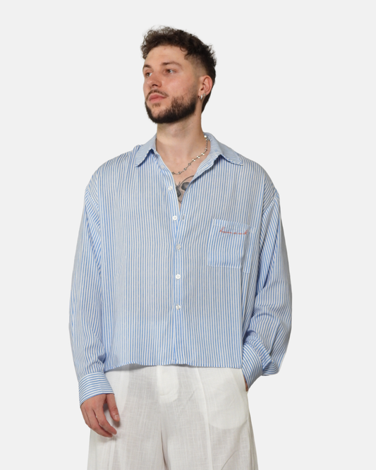 Blue Striped Boxy Shirt