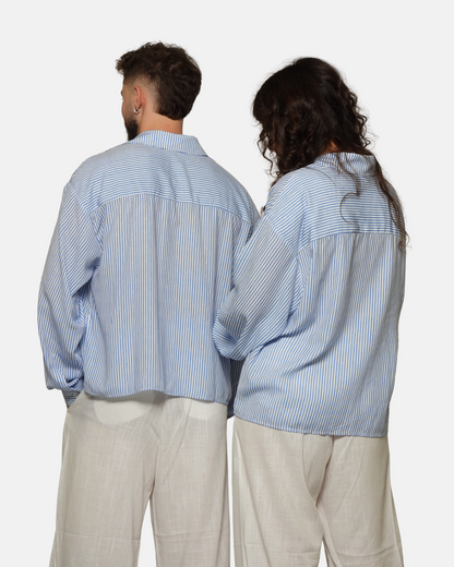 Blue Striped Boxy Shirt